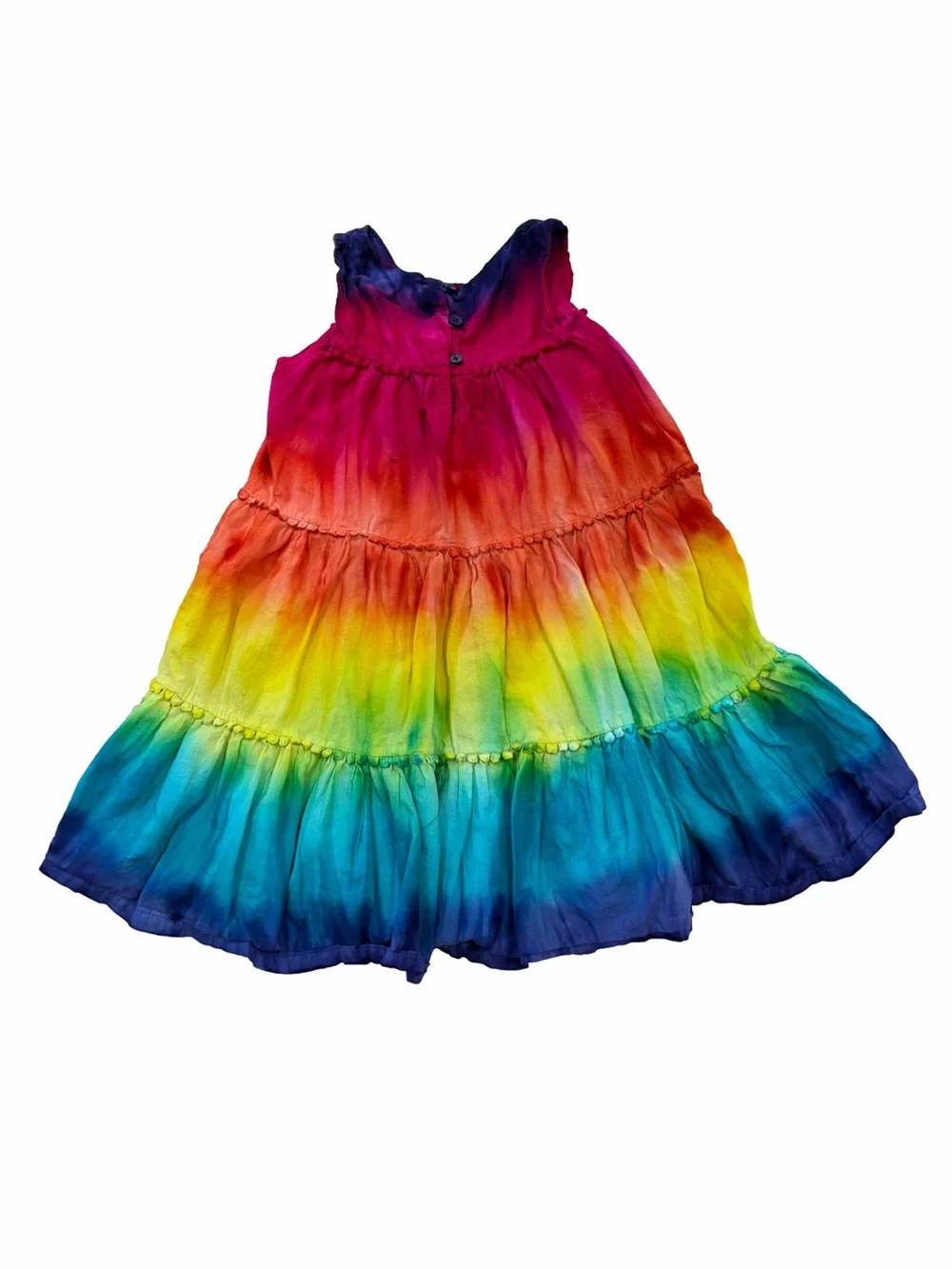 Pandemonium Girls Size 5 Rainbow Tie Dye Tiered Tank Dress